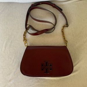 Authentic Tory Burch leather crossbody/clutch bag.